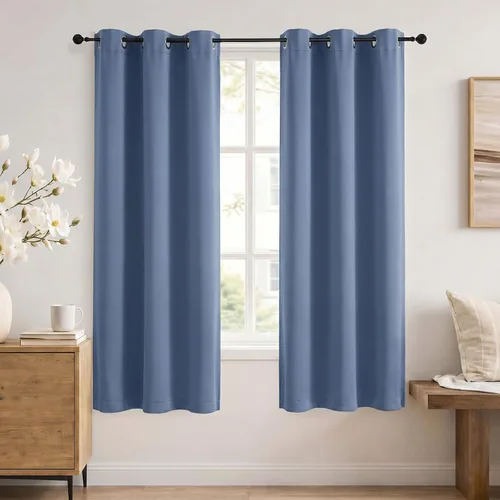 Vista 81 de Simplebrand Cortinas blancas puras de 96 pulgadas de largo para oscurecer la habitación, juego de 2 paneles para dormitorio/sala de estar, bloqueo