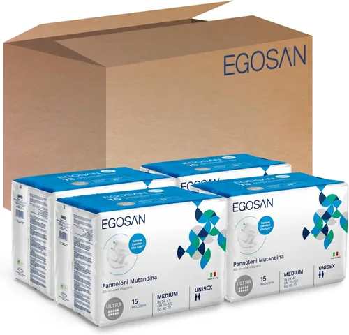Vista 5 de EGOSAN Ultra Incontinence - Pañal para adultos, máxima absorción y pestañas ajustables para hombres y mujeres (mediano (muestra de 2 unidades)