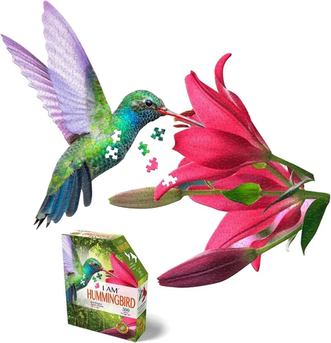 Vista 2 de Madd Capp I Am Hummingbird - Rompecabezas de 300 piezas en forma de pájaro, multicolor