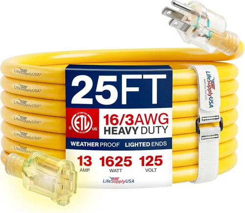 Vista 63 de Cable de extensión de 3 pies para exteriores/interiores, calibre 10/3, ultra resistente, SJTW, resistente al agua, certificación ETL, cable