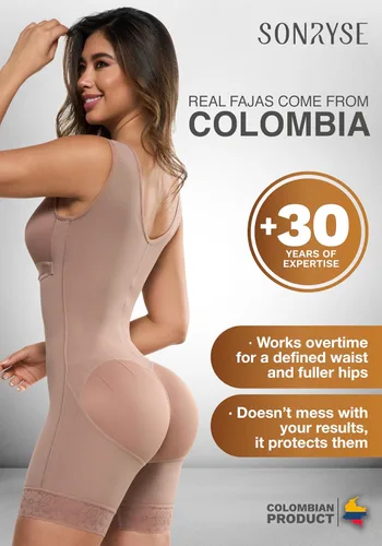 Vista 2 de Sonryse Faja Colombianas Prendas de Compresión Postoperatorio Etapa 2 Fajas Reductoras y Moldeadoras