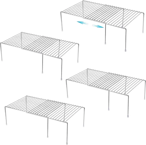 Vista 14 de iPEGTOP Organizador de armario de cocina expandible, 2 piezas ajustables para congelador, estante de alambre de almacenamiento de alambre a prueba