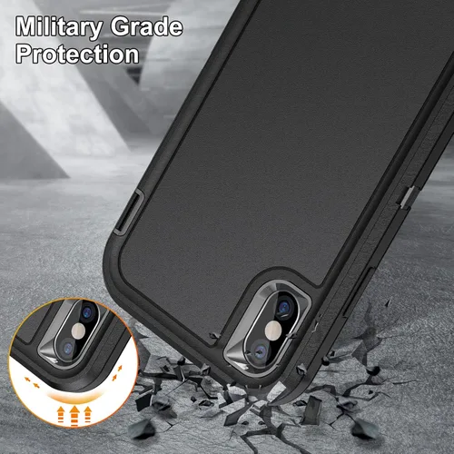 Vista 5 de Funda para iPhone Xs para hombre, híbrida a prueba de caídas, resistente, a prueba de golpes, ajuste delgado, ligera, funda protectora para iPhone