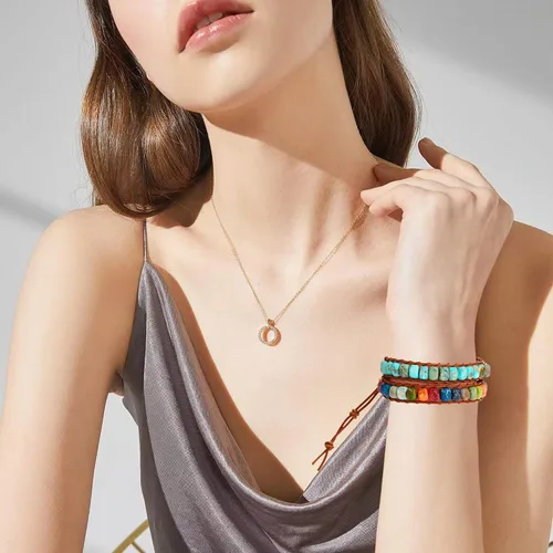 Vista 18 de Sedmart Pulseras de piedra hechas a mano para mujeres con piedras hippie de cuero, pulsera de cuentas curativas para mujeres y hombres