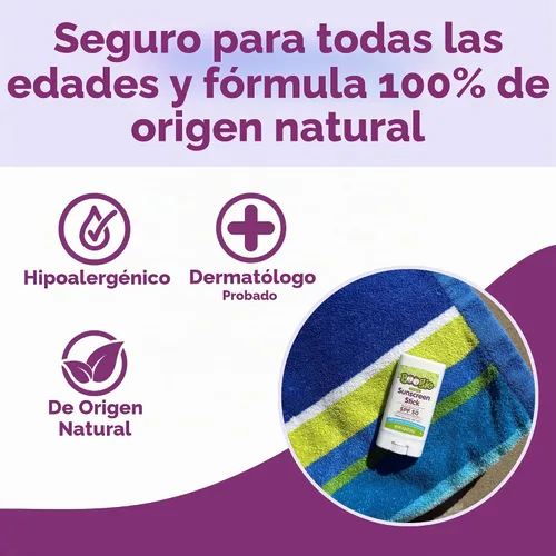 Vista 2 de Boogie Mineral Protector Solar Stick SPF 50 Protector solar para niños - 0.49 oz Broad Spectrum UVA & UVB Protection, Water Resistant Sun