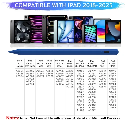 Vista 2 de Lápiz óptico para iPad A16/10ª/9ª generación, carga rápida de 10 minutos para Apple Pencil y iPad Pen, compatible con iPad