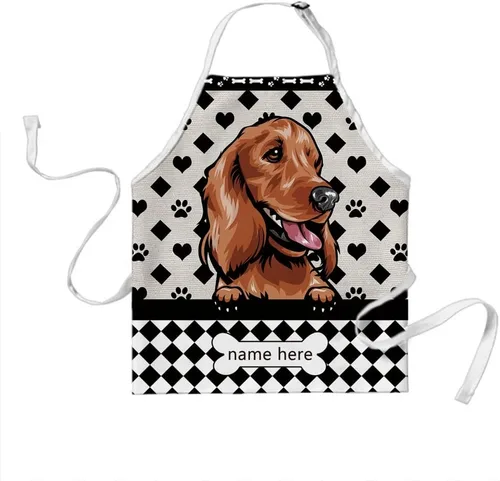 Vista 11 de Delantal lindo de lunares de perro personalizado Peeking Dog Boxer, Boxer-2