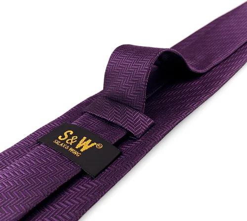 Vista 24 de S&W SHLAX&WING Conjunto de corbata de color sólido y pañuelo de bolsillo para hombre