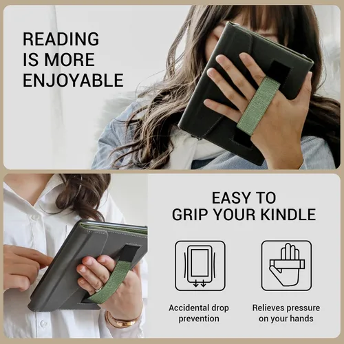 Vista 3 de CoBak Funda prémium para Kindle Paperwhite y Kindle Colorsoft de 7 pulgadas y Hanvon con correa de mano, encendido y apagado automático, elegante