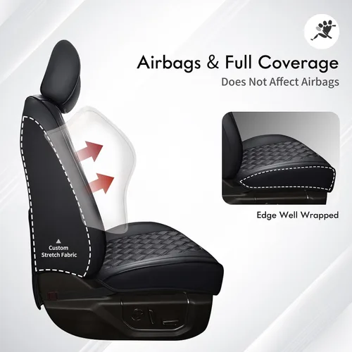 Vista 4 de Huidasource Fundas de asiento para Chevy Silverado, fundas de asiento GMC Sierra 2007-2013 y 2019-2026 1500, 2020-2026 2500HD 3500HD 2000HD doble