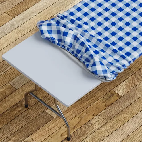 Vista 25 de Sorfey Mantel ajustado con elástico, vinilo con parte trasera de franela, se adapta a mesa de 24 x 48 pulgadas, rectangular, a prueba de agua, fácil
