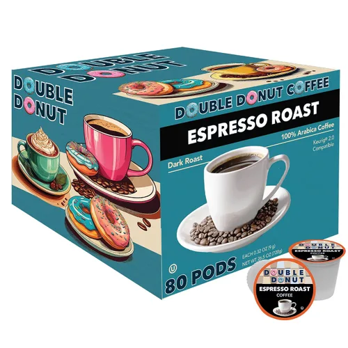 Vista 47 de Double Donut Coffee Cápsulas de café de arándanos, cápsulas de café con sabor a arándanos de una sola porción, café tostado medio para cafeteras