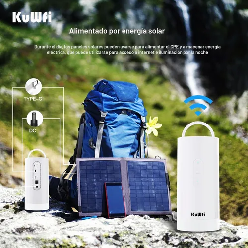Vista 9 de KuWFi Punto de acceso portátil de 4G LTE Cat6 WiFi, luz que acampa, batería