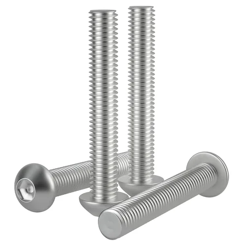 Vista 6 de Tornillo de 1/4-20 x 1, tornillos de cabeza de botón, acero inoxidable 304 (18-8), rosca completamente a máquina, unidad hexagonal Allen, paquete