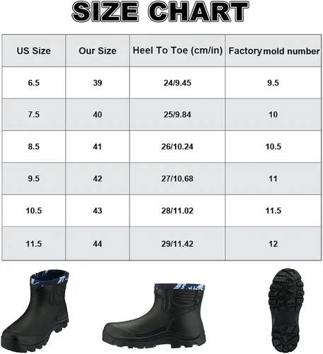 Vista 2 de Gets Botas de lluvia para hombre, impermeables, ligeras, de goma, para todo tipo de clima