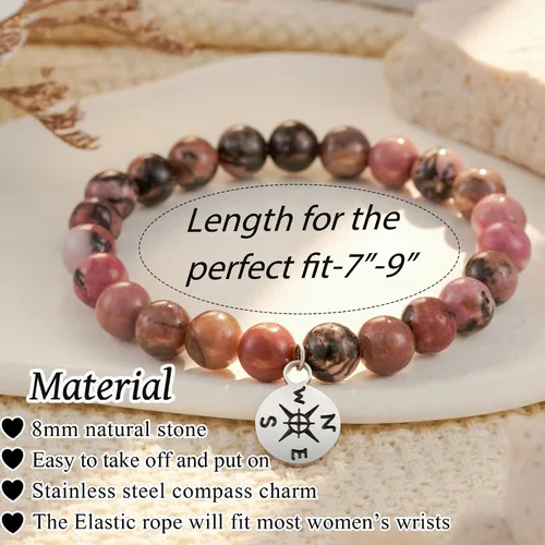 Vista 19 de HGDEER Pulsera de jubilación de piedra natural para mujeres/hombres 2024, regalos de despedida de despedida, regalo de San Valentín para compañeros