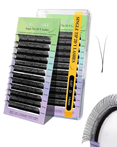 Vista 158 de NAGARAKU YY - Extensiones de pestañas, suministros Y, Lash 4D, Easy Fan, pestañas cruzadas de volumen ruso, pestañas YY, tejidas a mano, malla