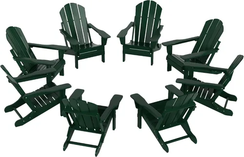 Vista 23 de WO Home Furniture Laguna Silla plegable Adirondack de polietileno de alta densidad, silla para patio para todo tipo de clima, para jardín al aire