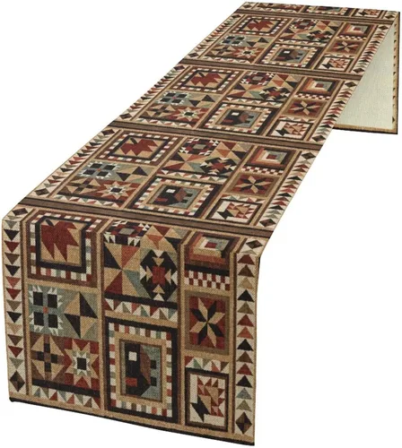 Vista 10 de Camino de mesa de estilo rústico retro, decoración de mesa de cocina, sala de estar, comedor, para el hogar, con diseño de osos, alces, ciervos
