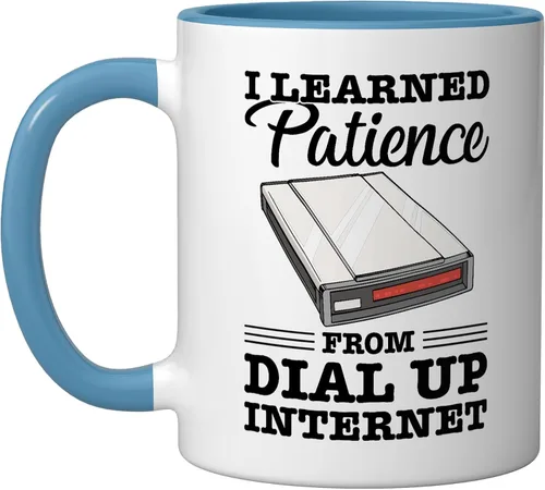 Vista 6 de Taza de cerámica vintage de los 90s Nostalgia Retro 90s Dial Up Internet Vintage, negro/blanco