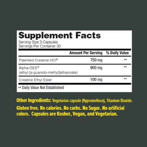 Vista 6 de CON-CRET Creatina HCl + recuperación muscular con Alpha-GEE®, apoya la recuperación muscular, reduce el dolor, restaura la salud muscular, 90