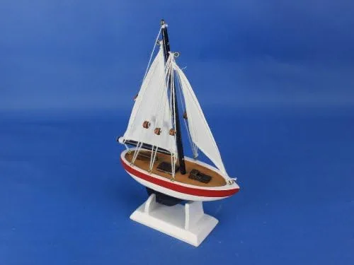 Vista 5 de USA Sailer 9" - Pequeño velero de madera - Modelo de decoración de velero - Nautical Them