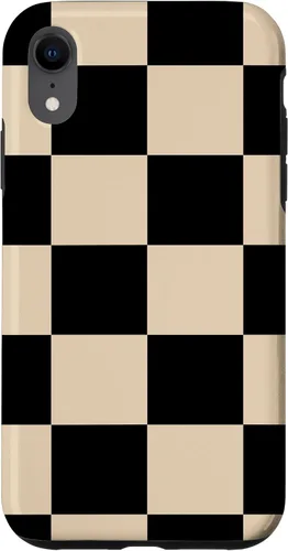 Vista 25 de Black and Beige Classic Checkered Big Checkerboard Pattern Case for iPhone 16