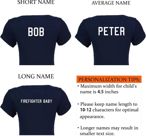 Vista 8 de Traje de bebé de 2 piezas negro personalizado bombero