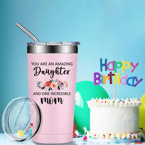 Vista 6 de Grifarny Daughter Gifts from Mom, Dad - Mothers Day, Valentines Day Gifts for Daughters Adult - You are an Amazing Daughter Tumbler 20 oz