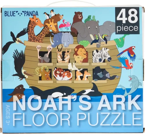 Vista 9 de BLUE PANDA Rompecabezas educativo de piso de aprendizaje - 48 piezas, 2 x 3 pies, multicolor, Arca de Noé - Aprendizaje preescolar y desarrollo