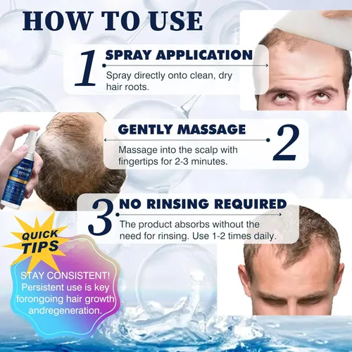 Vista 6 de Suero en Spray de Crecimiento Capilar con 5% de Minoxidil, Tratamiento para el Recrecimiento del Cabello para Hombres y Mujeres, Fortalece y Engrosa