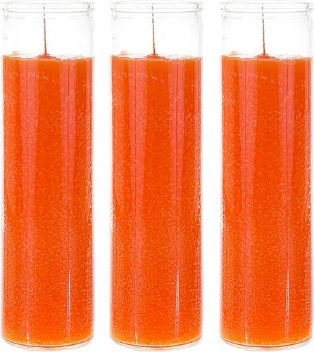 Vista 9 de Mega Candles 1 pieza Velas de Oración Devocional de Recipiente de Vidrio Negro Sin Aroma de 7 Días, Vela de Cera Premium 2 Pulgadas x 8 Pulgadas
