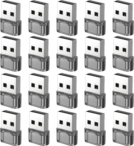 Vista 9 de Adaptador USB-A a USB-C paquete de 5 unidades, convertidor cargador USBC hembra a A macho, convertidor USB a USBC para iPhone 15 Plus Pro Max/Apple