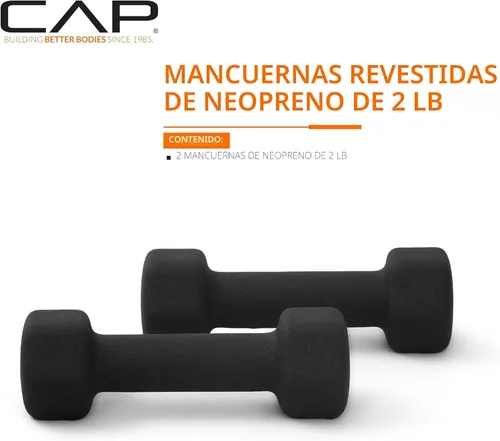 Vista 2 de CAP Pares y juegos de mancuernas de neopreno Barbell Negro