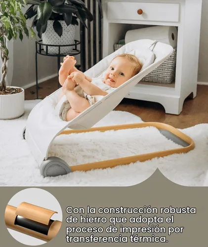 Vista 5 de Fodoss Baby Bouncer, asiento de gorila portátil para bebés-beige