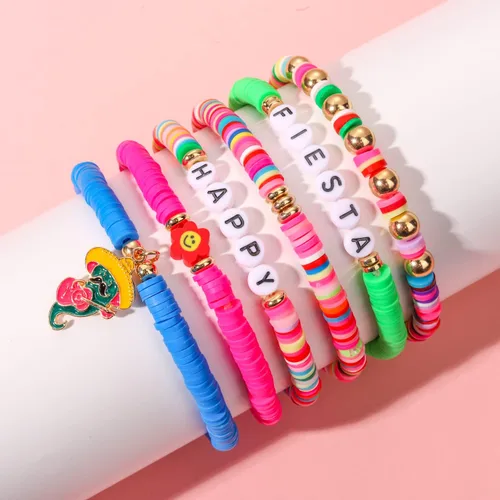 Vista 266 de Surfer Heishi - Pulseras apilables para mujer, apilables, de vinilo arcoíris, disco de arcilla, pulseras elásticas para la amistad, joyería bohemia