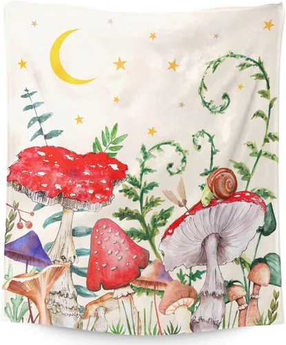 Vista 20 de Manta pequeña de marihuana de marihuana de hongos, 50 x 40 pulgadas, para mujeres y hombres, manta de felpa suave para cama, sofá, manta negra