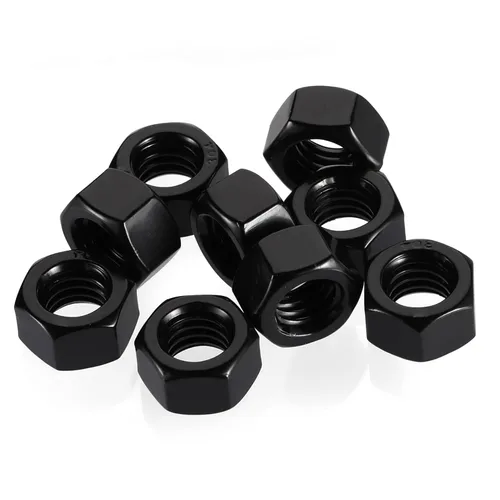 Vista 6 de Mellewell Tuercas hexagonales 1/4-20, tuerca hexagonal de acero inoxidable 304, acabado de óxido negro, 50