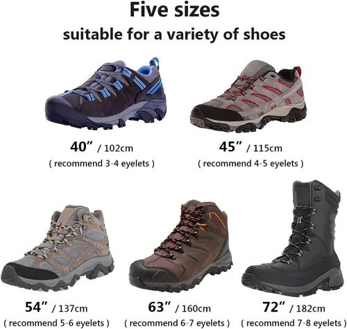 Vista 2 de UpUGo 3 pares de cordones para botas, cordones redondos para correr, senderismo, tenis, botas
