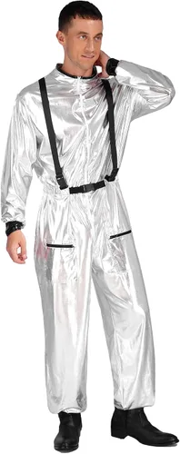 Vista 2 de Xnihocha Disfraz de astronauta para adultos, traje espacial para hombres, juego de rol, cosplay, disfraces de astronauta, traje de vuelo