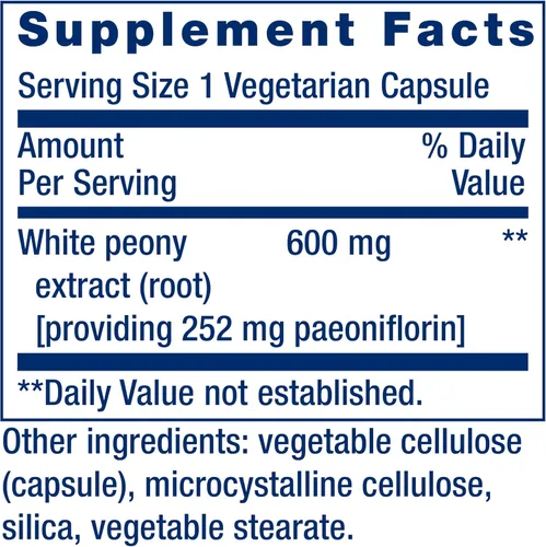 Vista 3 de Life Extension Peony Immune, raíz de peonía blanca, apoyo a la salud inmunológica, sistema inmunológico, sin gluten, sin OMG, vegetariano, 60