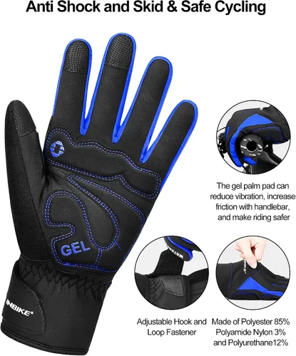 Vista 3 de INBIKE Winter Cycling Gloves for Men Women Cold Weather Thermal Windproof Gel Bike Gloves Touch Screen