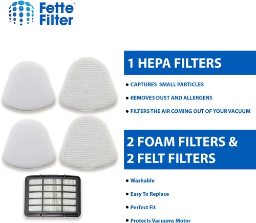 Vista 3 de Fette Filter Filtros para Shark Vacuum Navigator Lift-away ZU503AMZ, NV350, NV351, NV352, NV355, NV356E, NV357, NV360, NV370, NV391, UV440, UV490