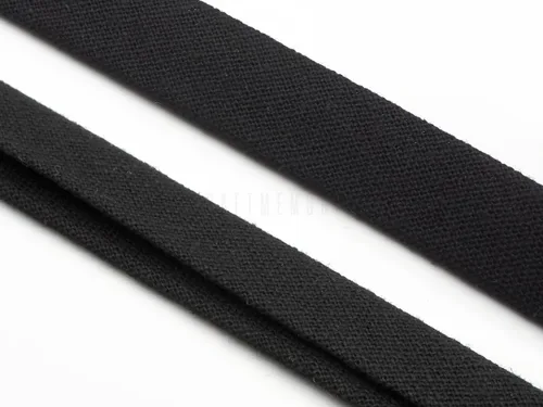 Vista 2 de CRAFTMEMORE Cinta al bies de doble pliegue de 1/2 pulgada, de lino y algodón, hecha en Japón, cinta de encuadernación para costura, dobladillo Negro