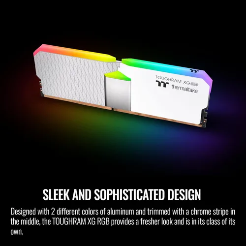 Vista 4 de Thermaltake TOUGHRAM XG RGB Blanco DDR4 3600MHz 64GB C18 (32GB x 2) 16.8 millones de colores RGB Alexa/Razer Chroma/5V Tarjeta madre Sincable RGB