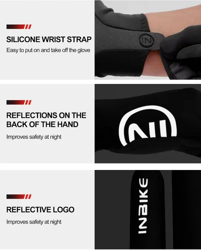 Vista 7 de INBIKE Guantes de bicicleta transpirables para hombres y mujeres, guantes de ciclismo con almohadilla de dedo completo, pantalla táctil, bicicleta