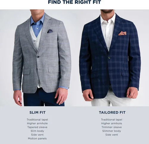 Vista 7 de Haggar Blazer de viaje elástico a medida con ventilación lateral de 2 botones para hombre Medianoche