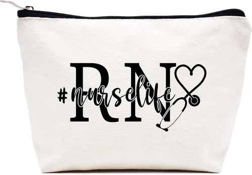 Vista 17 de LIBIHUA Bolsa de maquillaje Bolsa de cosméticos Bolsa de viaje, Enfermera estaré ahí para ti, 331-enfermera estaré ahí para ti