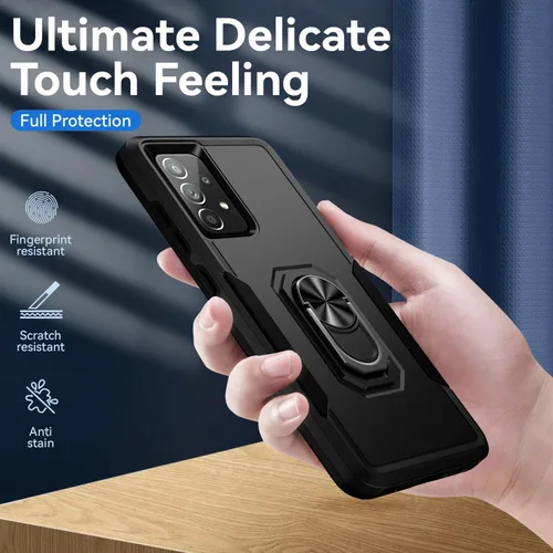 Vista 8 de Funda para Samsung Galaxy A52 5G Galaxy A52 4G con anillo de soporte, resistente protección de grado militar a prueba de golpes para Galaxy A52 5G