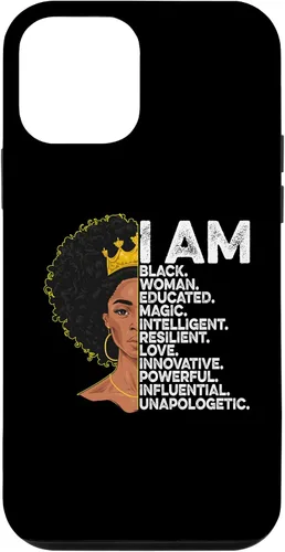 Vista 12 de Funda para iPhone 15 con texto en inglés "I Am Black Woman Educated Black History Month Black Girl